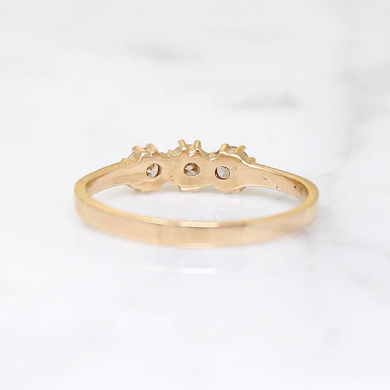 Dainty Diamond & Gold Trilogy Ring by 720