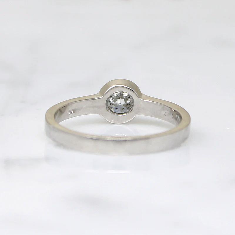Old European Cut Diamond in White Gold Bezel Ring by 720
