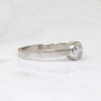 Old European Cut Diamond in White Gold Bezel Ring by 720