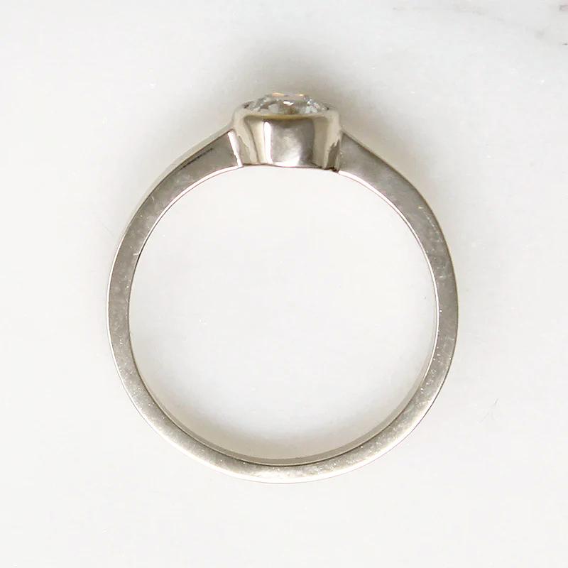 Old European Cut Diamond in White Gold Bezel Ring by 720