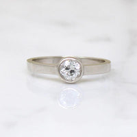 Old European Cut Diamond in White Gold Bezel Ring by 720