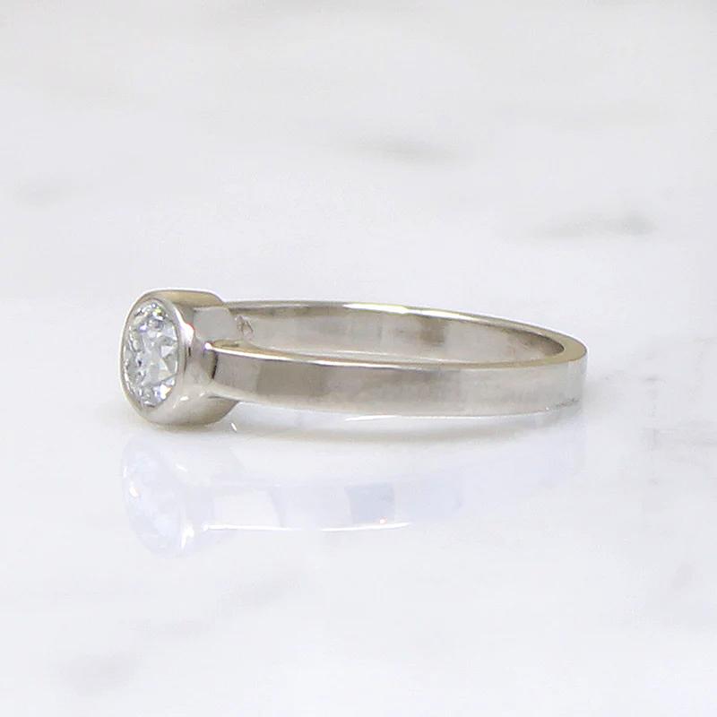 Old European Cut Diamond in White Gold Bezel Ring by 720