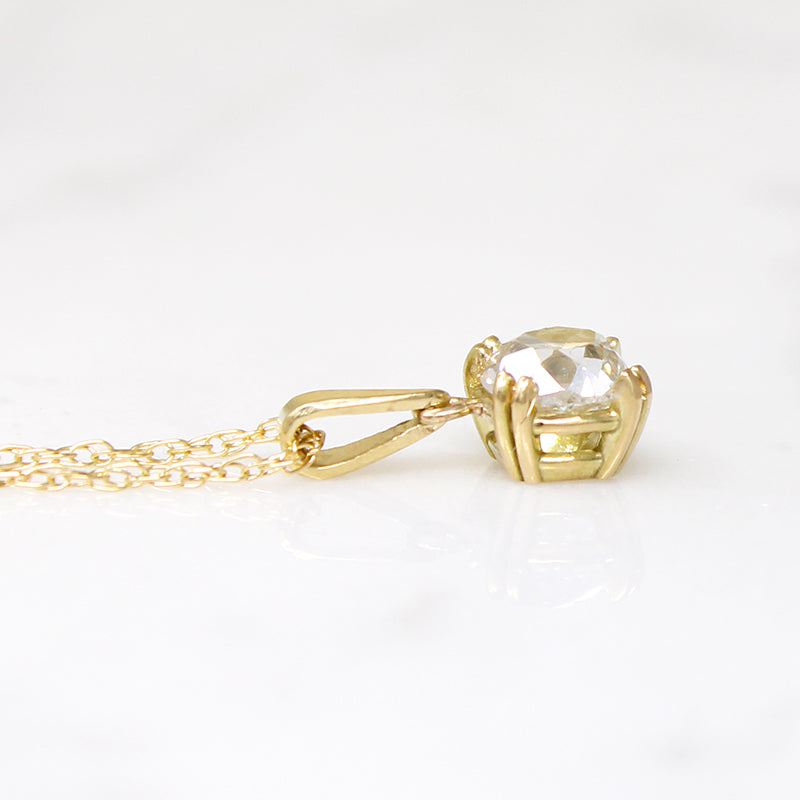Dazzling 0.92ct Old Mine Cut Diamond in 18k Solitaire Pendant
