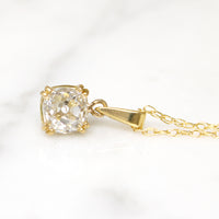 Dazzling Old Mine Cut Diamond in 18k Solitaire Pendant