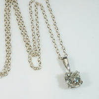 Flashing 1.06ct Old Mine Cut Diamond in Platinum Pendant