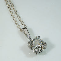 Flashing 1.06ct Old Mine Cut Diamond in Platinum Pendant