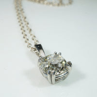 Flashing 1.06ct Old Mine Cut Diamond in Platinum Pendant
