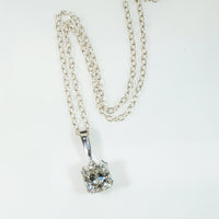 Flashing 1.06ct Old Mine Cut Diamond in Platinum Pendant