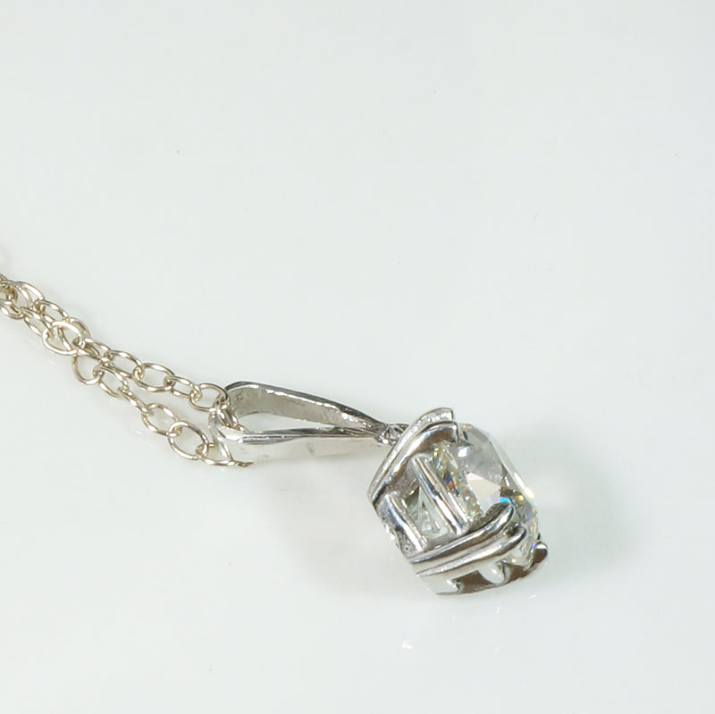 Flashing 1.06ct Old Mine Cut Diamond in Platinum Pendant