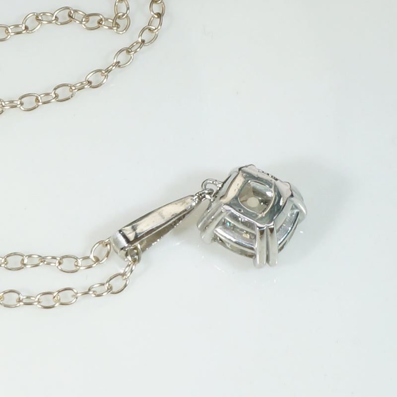 Flashing 1.06ct Old Mine Cut Diamond in Platinum Pendant