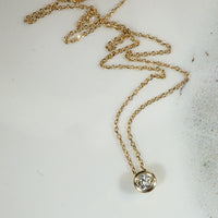 Diamond Solitaire in Gold Bezel Pendant by 720