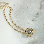 Diamond Solitaire in Gold Bezel Pendant by 720