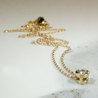 Diamond Solitaire in Gold Bezel Pendant by 720