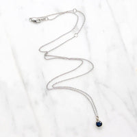 Velvety Blue Sapphire Pendant in White Gold Bezel by 720