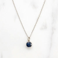 Velvety Blue Sapphire Pendant in White Gold Bezel by 720
