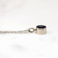 Velvety Blue Sapphire Pendant in White Gold Bezel by 720