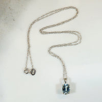 Vintage 1.20ct Oval Aquamarine Pendant in White Gold