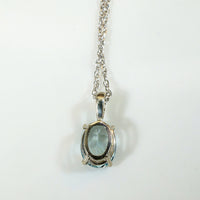 Vintage 1.20ct Oval Aquamarine Pendant in White Gold
