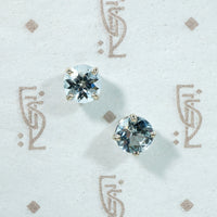 Glittering 1.4tcw Aquamarine & White Gold Studs