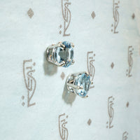 Glittering 1.4tcw Aquamarine & White Gold Studs