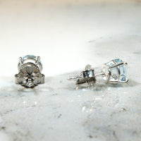 Glittering 1.4tcw Aquamarine & White Gold Studs
