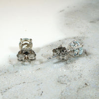 Crystalline 0.85tcw Aquamarine in White Gold Studs