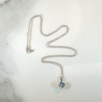 Flashing .45ct Aquamarine Pendant in White Gold