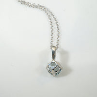 Flashing .45ct Aquamarine Pendant in White Gold