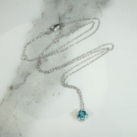 Floating 1.03ct Natural Blue Zircon Pendant