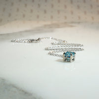 Floating 1.03ct Natural Blue Zircon Pendant