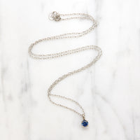 Vintage Sapphire in White Gold Solitaire Pendant by 720