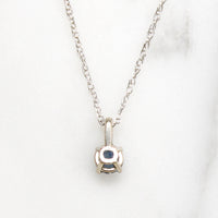 Vintage Sapphire in White Gold Solitaire Pendant by 720
