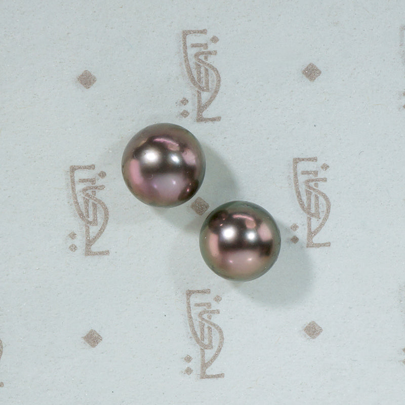 Decadent Tahitian Black Pearl Stud Earrings