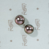 Decadent Tahitian Black Pearl Stud Earrings