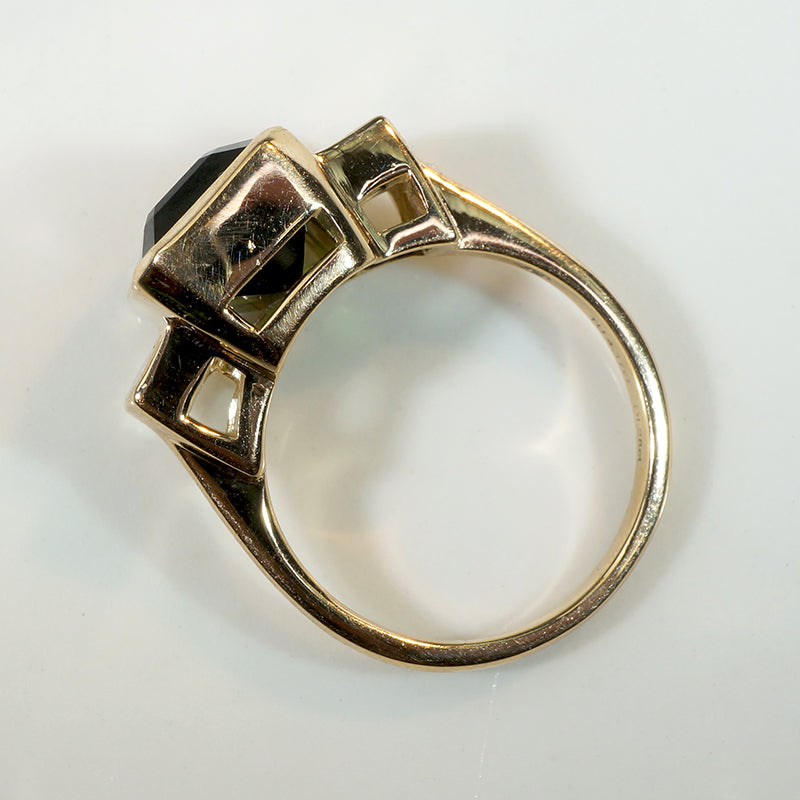 Artisan Tourmaline & Baguette Diamond Ring by 720