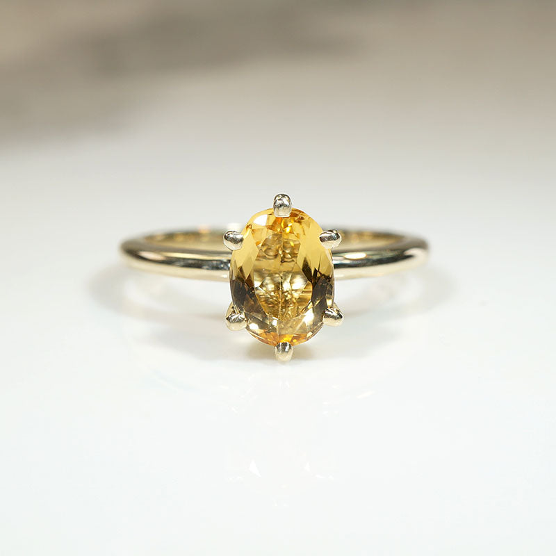 Oval Imperial Topaz in Gold Solitaire Ring by 720