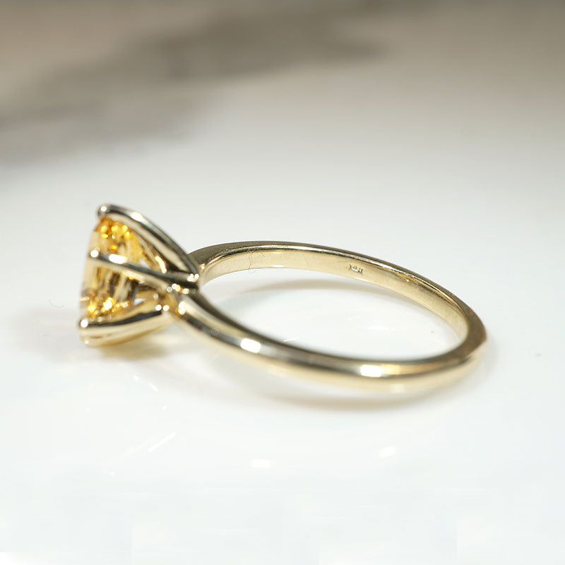 Oval Imperial Topaz in Gold Solitaire Ring by 720