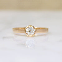 Antique Diamond in Gold Bezel Solitaire by 720