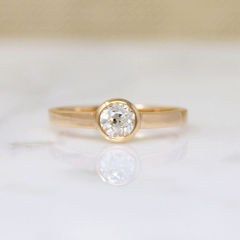 Antique Diamond in Gold Bezel Solitaire by 720