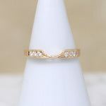 Diamond & Wheat Engraved Gold Nesting Band by 720