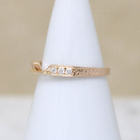 Diamond & Wheat Engraved Gold Nesting Band by 720