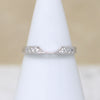 Wheat Engraved White Gold & Diamond Nesting Band by 720