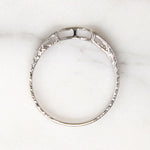 Wheat Engraved White Gold & Diamond Nesting Band by 720