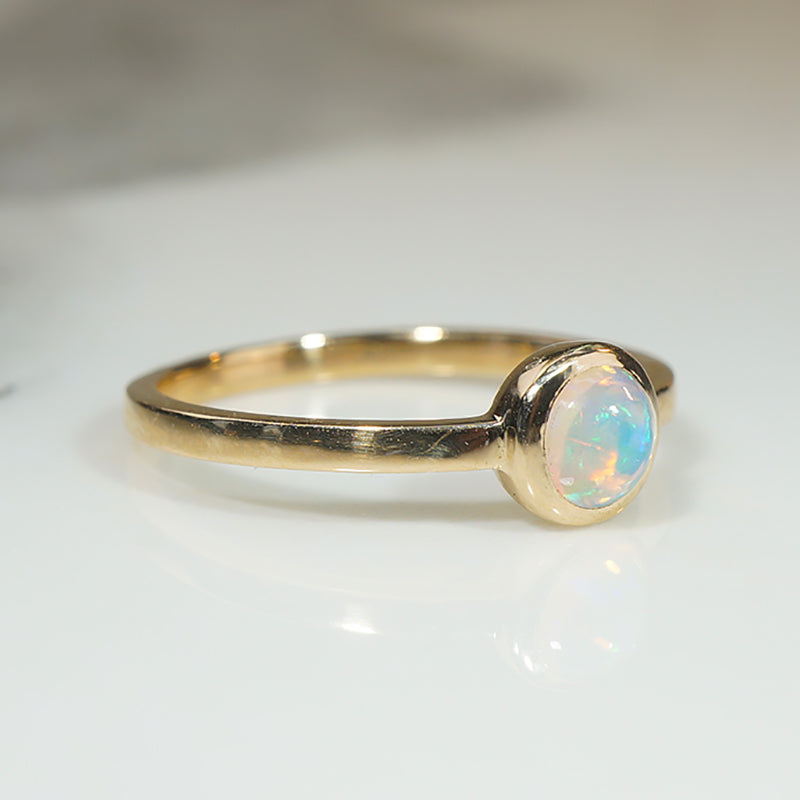 Enchanting Opal Cabochon in Gold Bezel Ring by 720