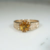 Radiant Citrine & Engraved Gold Belcher Ring by 720