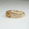 Radiant Citrine & Engraved Gold Belcher Ring by 720