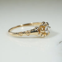 Victorian Style Diamond Floral Belcher Ring by 720