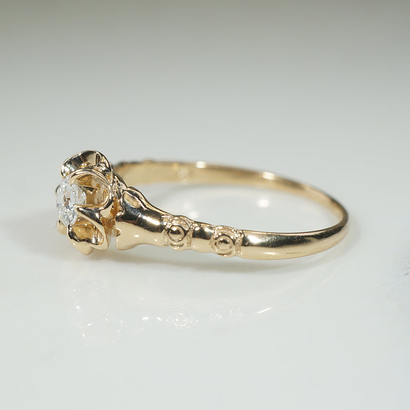 Victorian Style Diamond Floral Belcher Ring by 720