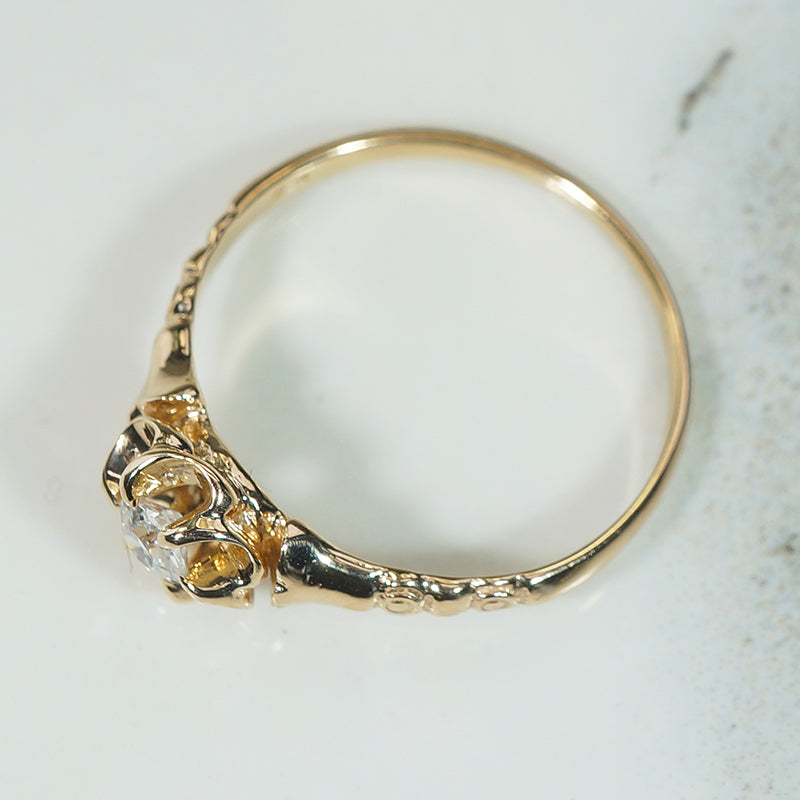 Victorian Style Diamond Floral Belcher Ring by 720