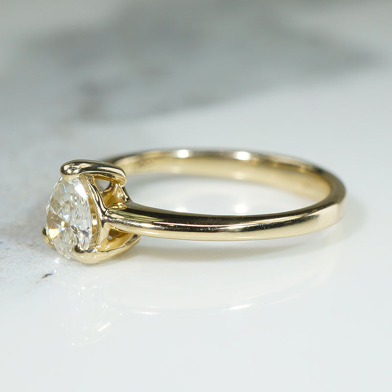 Pear-Shaped Old Mine Cut Diamond Solitaire by 720